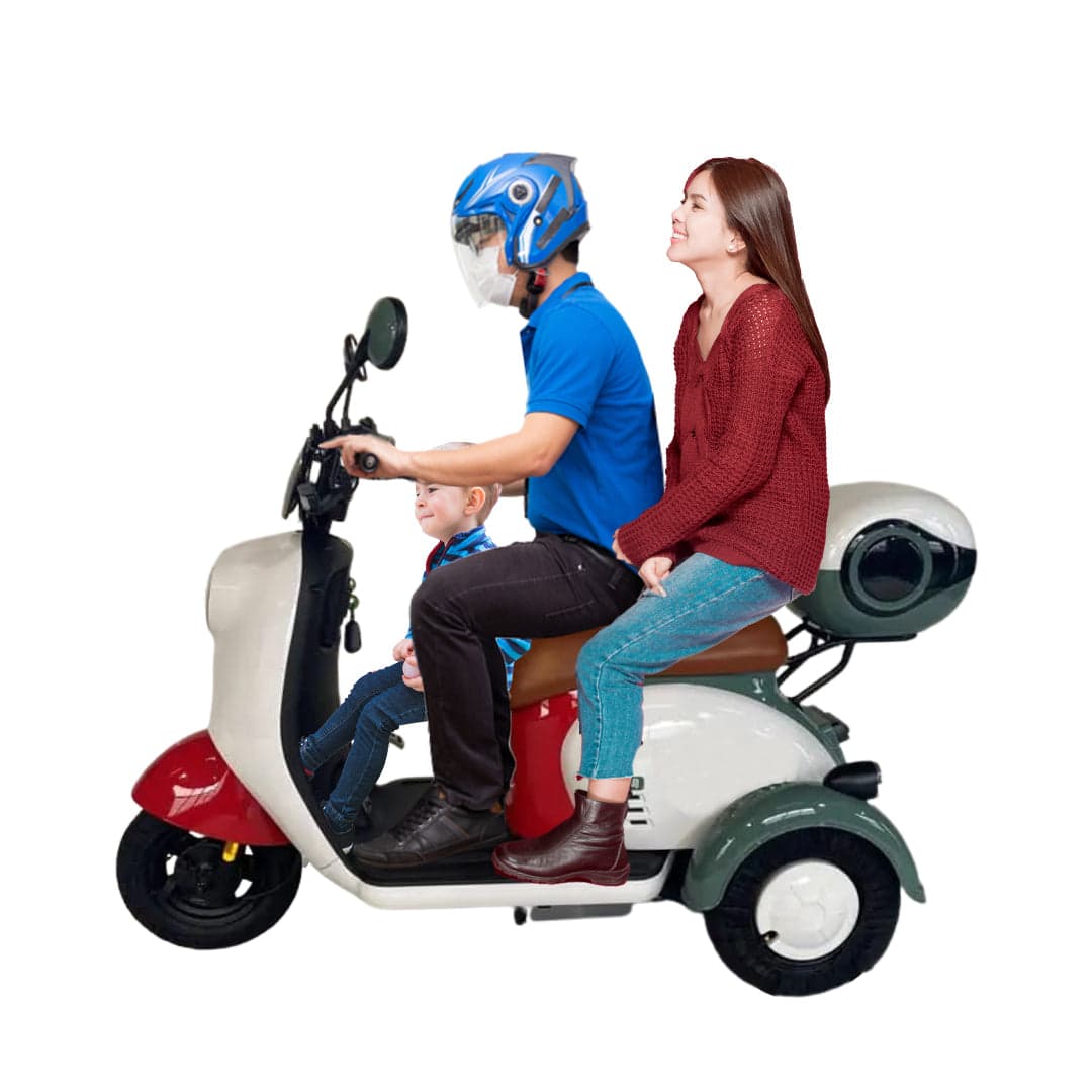 Electric Parent child Vespa Styled Trike Scooter 48 v