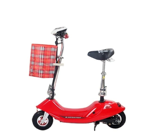 Foldable Electric Scooter with Rubber Tyres, Seat & Basket For Small Adults 24V thumbnail 2
