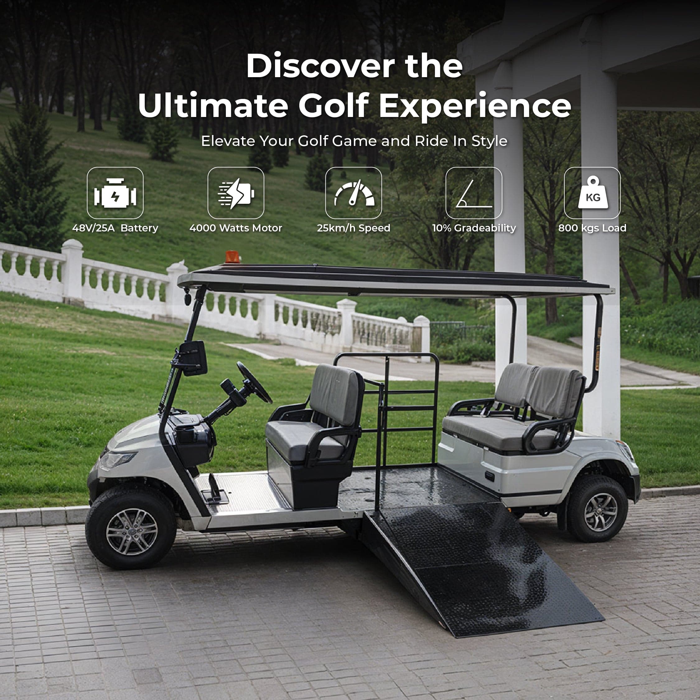 Lvt Wheelchair Golf Cart 4 Seater for Special Needs With Ramp & Beacon Light thumbnail 3