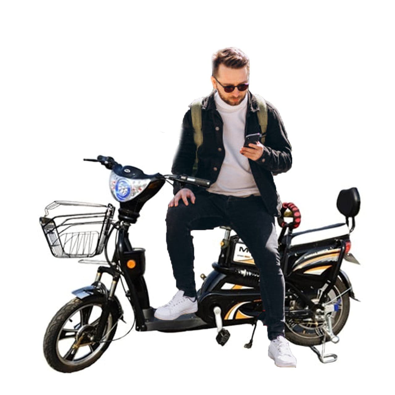 Classic 48v Grocery Scooter Electric Bike With Pedal With Extra Battery