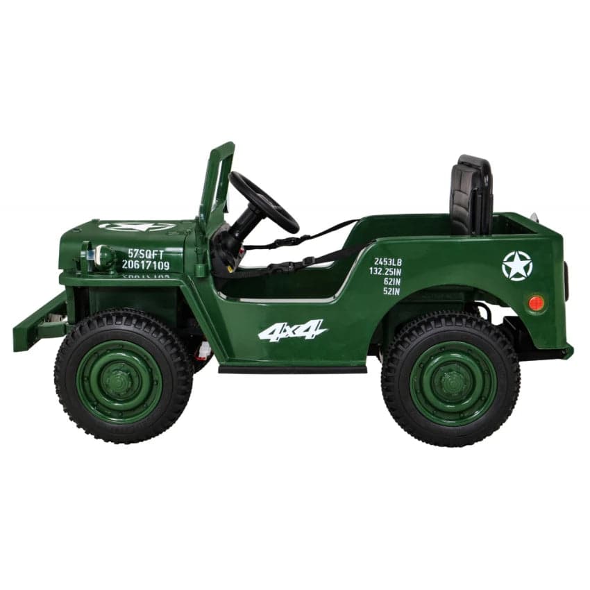12 v Rideon Army Classic Jeep 12 V With 2 Seats and parental RC thumbnail 3
