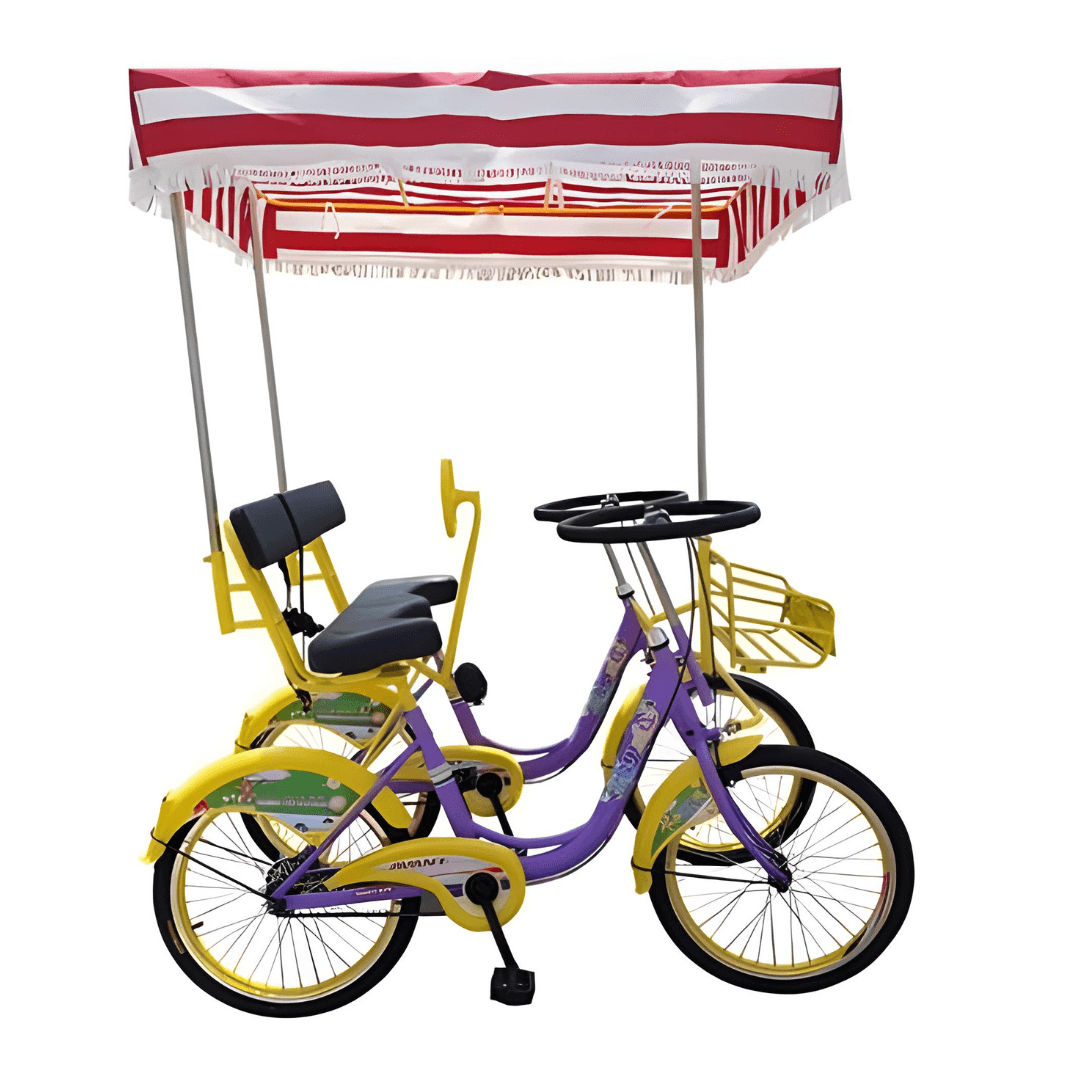 Surrey Quadricycle Tandem Bike 2 Seater With Roof and Pedal Driving thumbnail 2