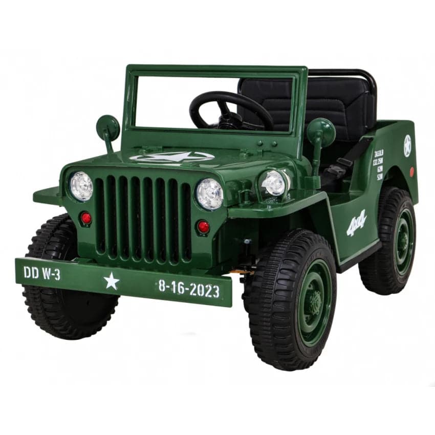 12 v Rideon Army Classic Jeep 12 V With 2 Seats and parental RC